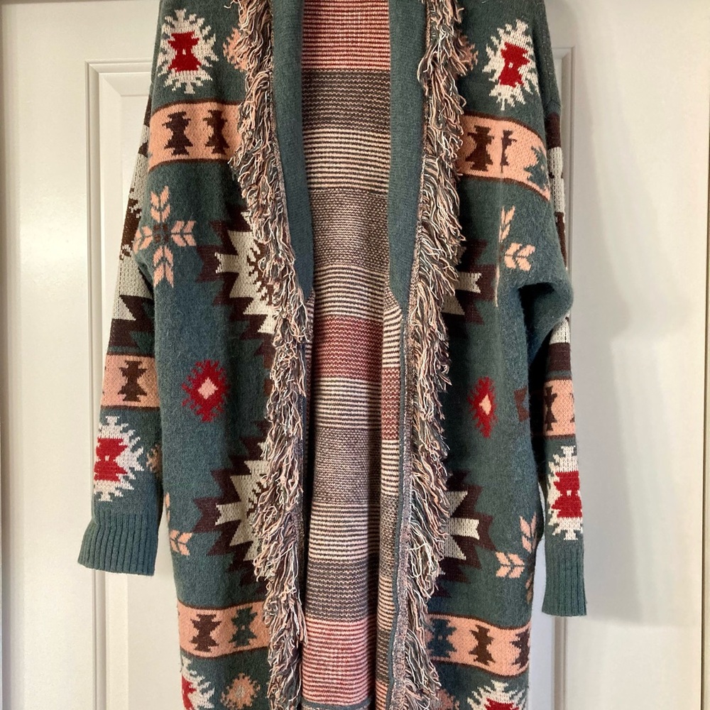 Women's Multicolor Patterned Sweaterwestern sweater